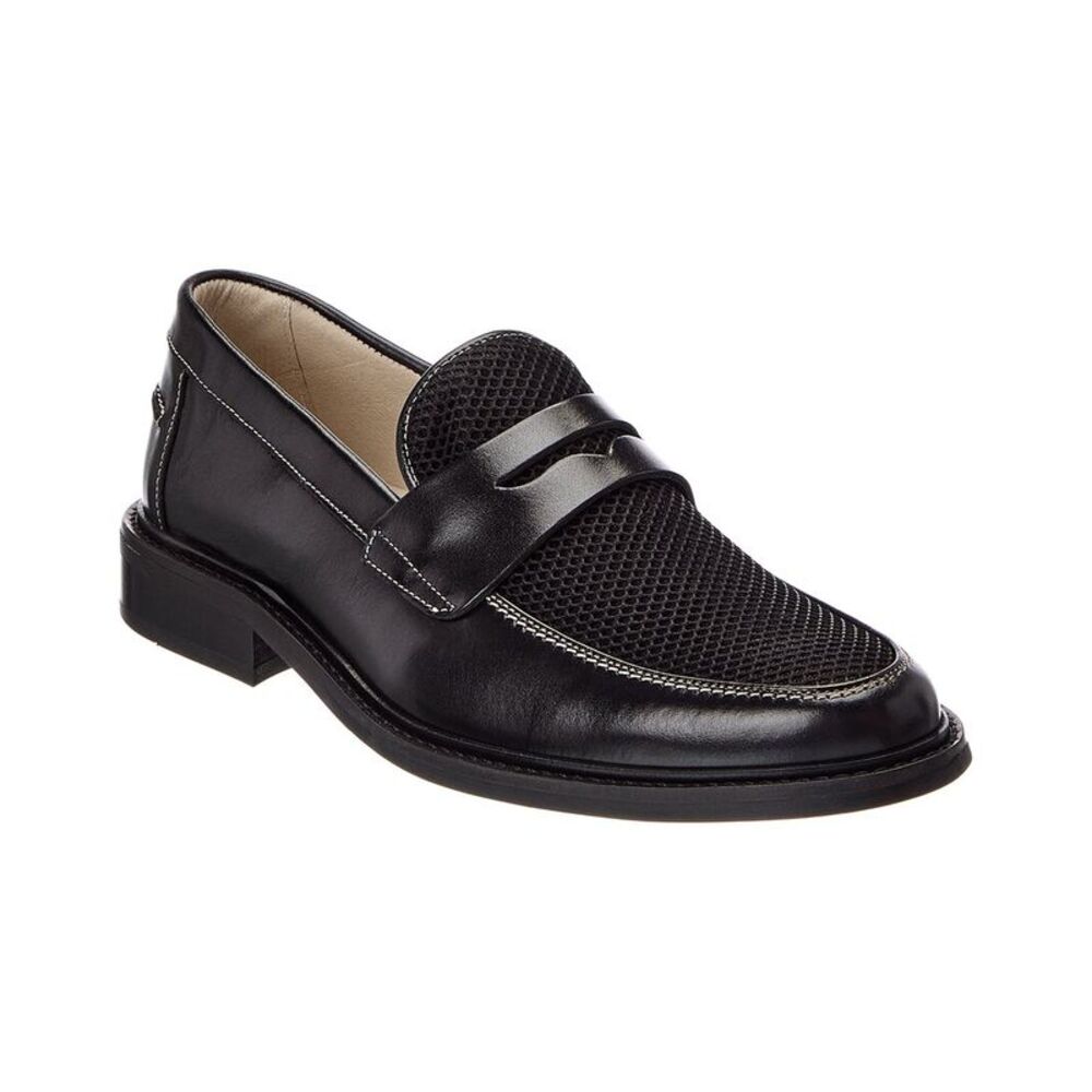 Bruno Magli Alex Loafer Leather & Mesh Loafer, Black